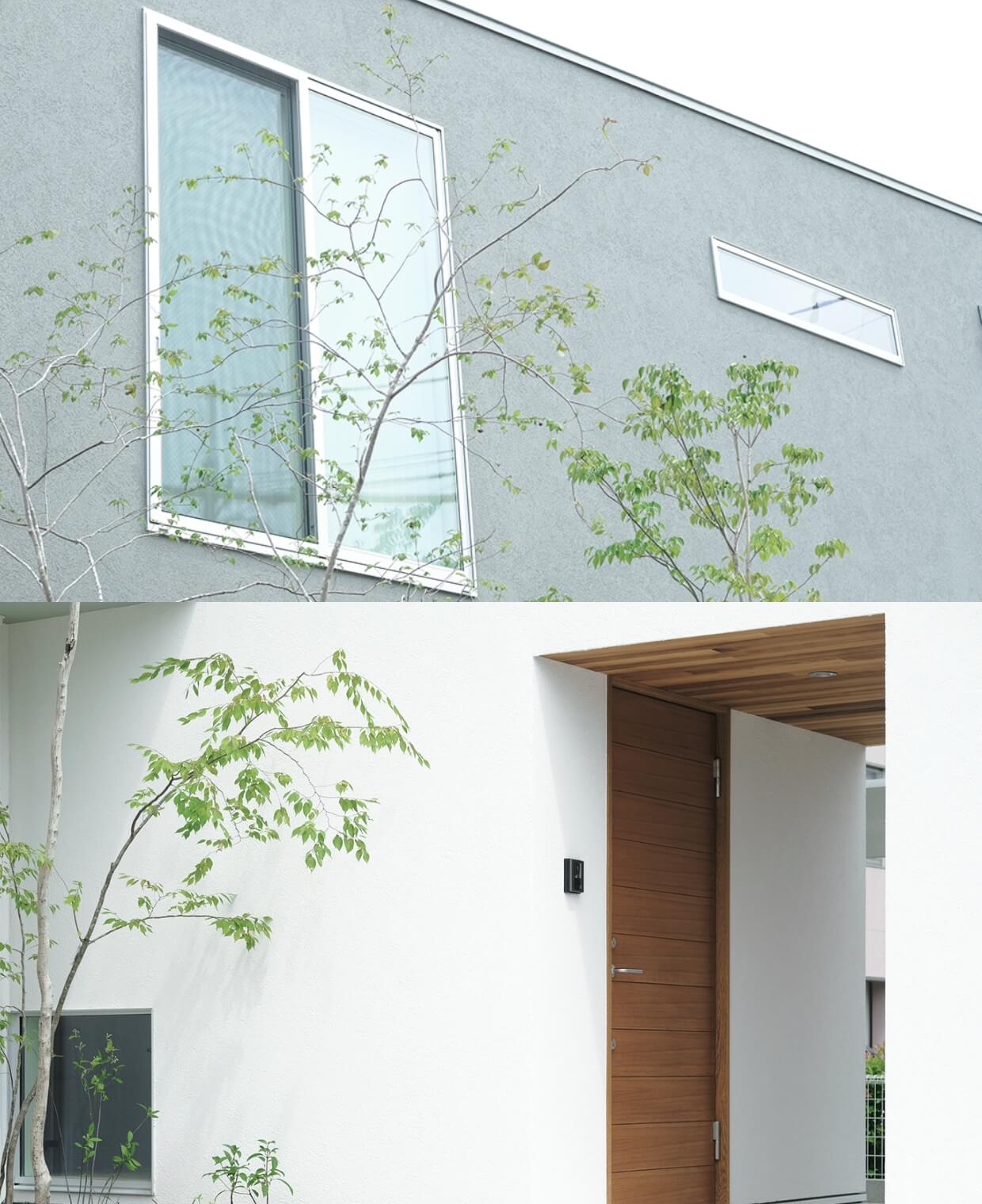 外壁は、色あせしにくく、耐久性に優れた塗り壁(ジョリバット)を施すことで高級感も増やします。